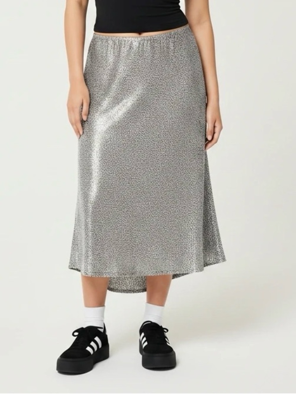 Sienna Sky Spotted Silky Midi Skirt